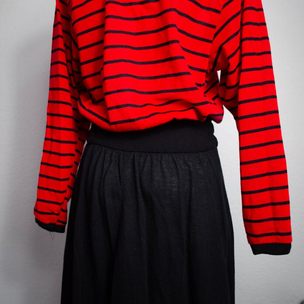 Vintage Studio 36 Black & Red Midi Dress Size Medium - Picture 6 of 8